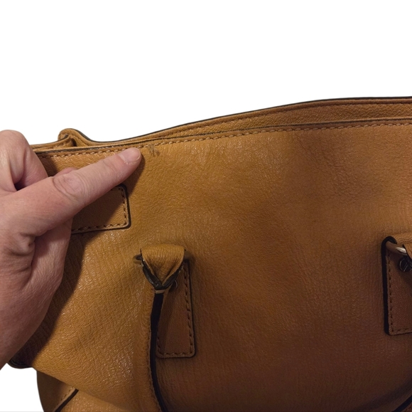 Michael Kors Hamilton Leather Satchel Crossbody Purse Bag Tan Brown Dust Cover - Picture 13 of 15